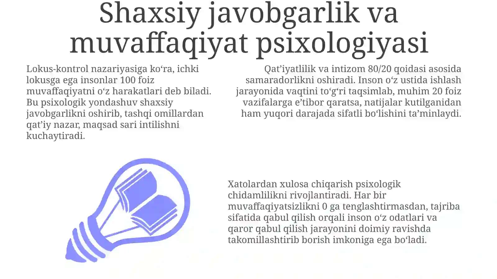 Shaxsiy javobgarlik va muvaffaqiyat psixologiyasi 3