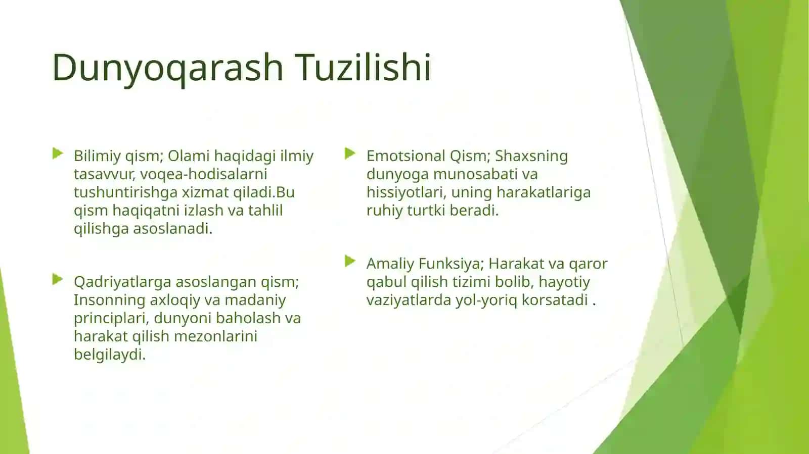 Dunyoqarashning mohiyati,tuzilishi va asosiy funksiyalari 3