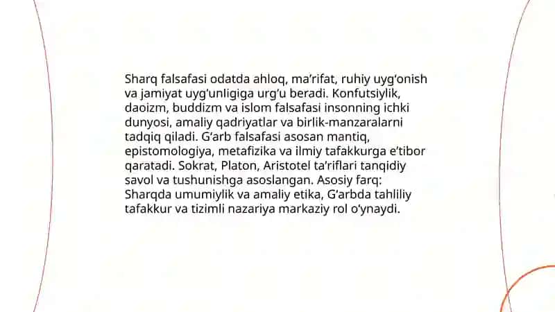 Falsafaning mohiyatiga oid Sharq va G'arb mutafakkirlari 3