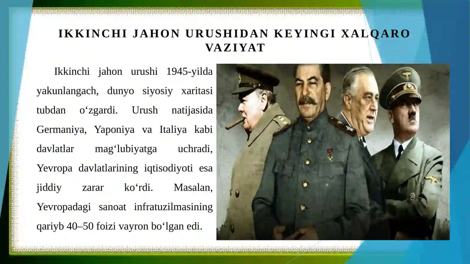 Ikkinchi jahon urushidan keyingi xalqaro munosabatlari sovuq urushining boshlanishi 3