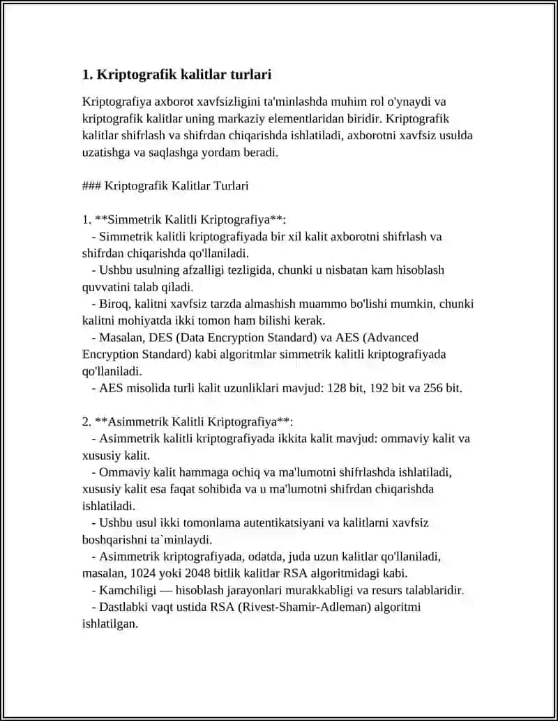 SHIFRLASH KALITLARINI BOSHQARISH 3