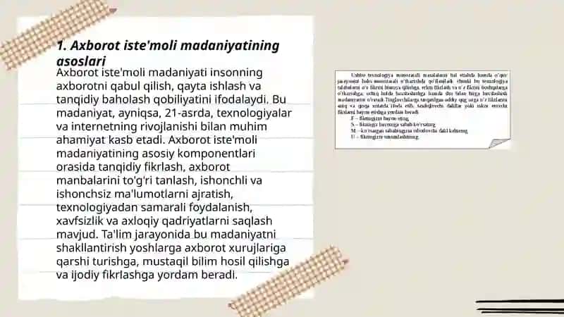 O'quvchilarda axborot iste‘moli madaniyatini shakllantirish 3