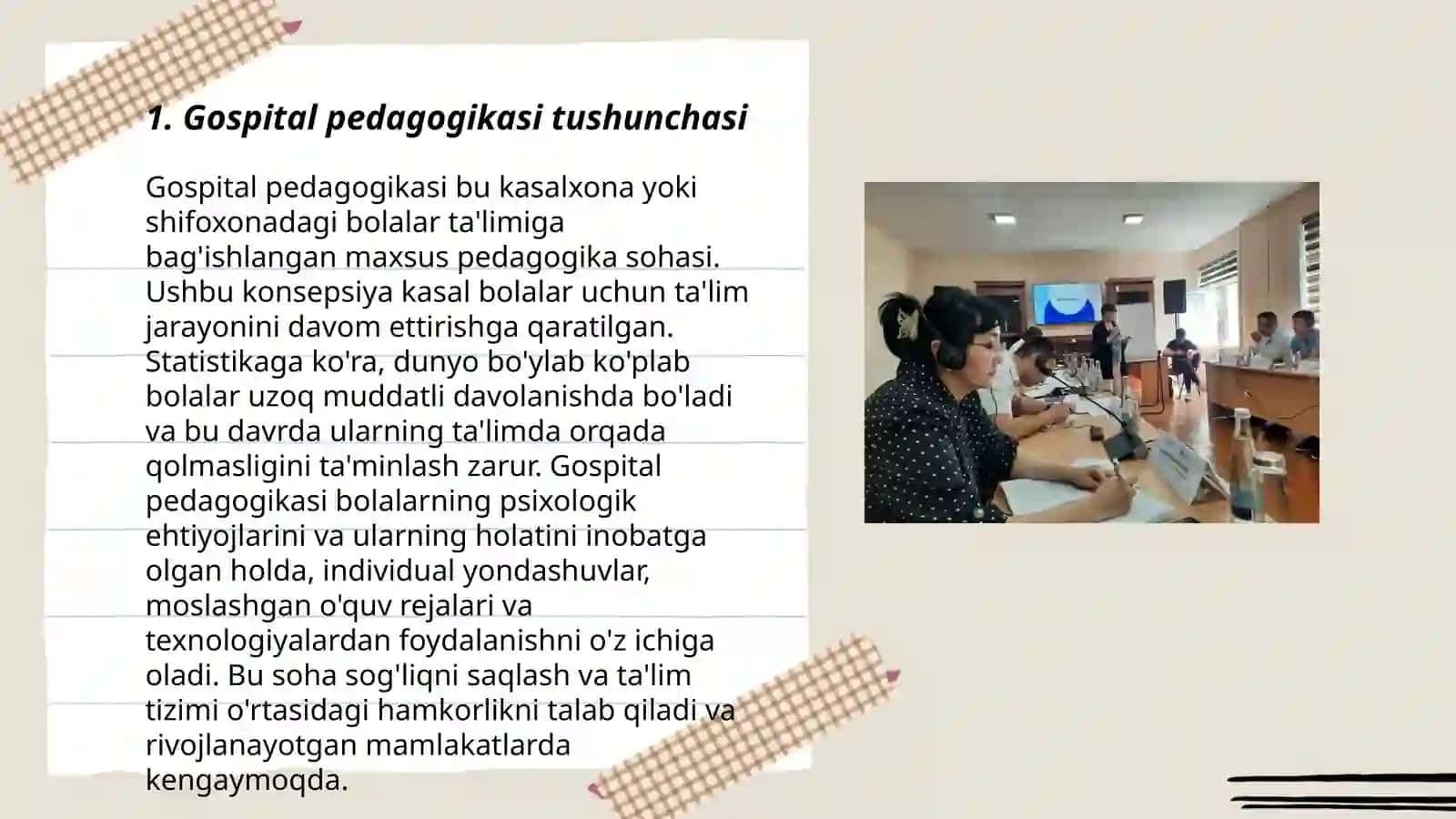 Gospital pedagogikaning asosiy tushunchalari va tamoyillari Mixliboyeva Muxlisa 3