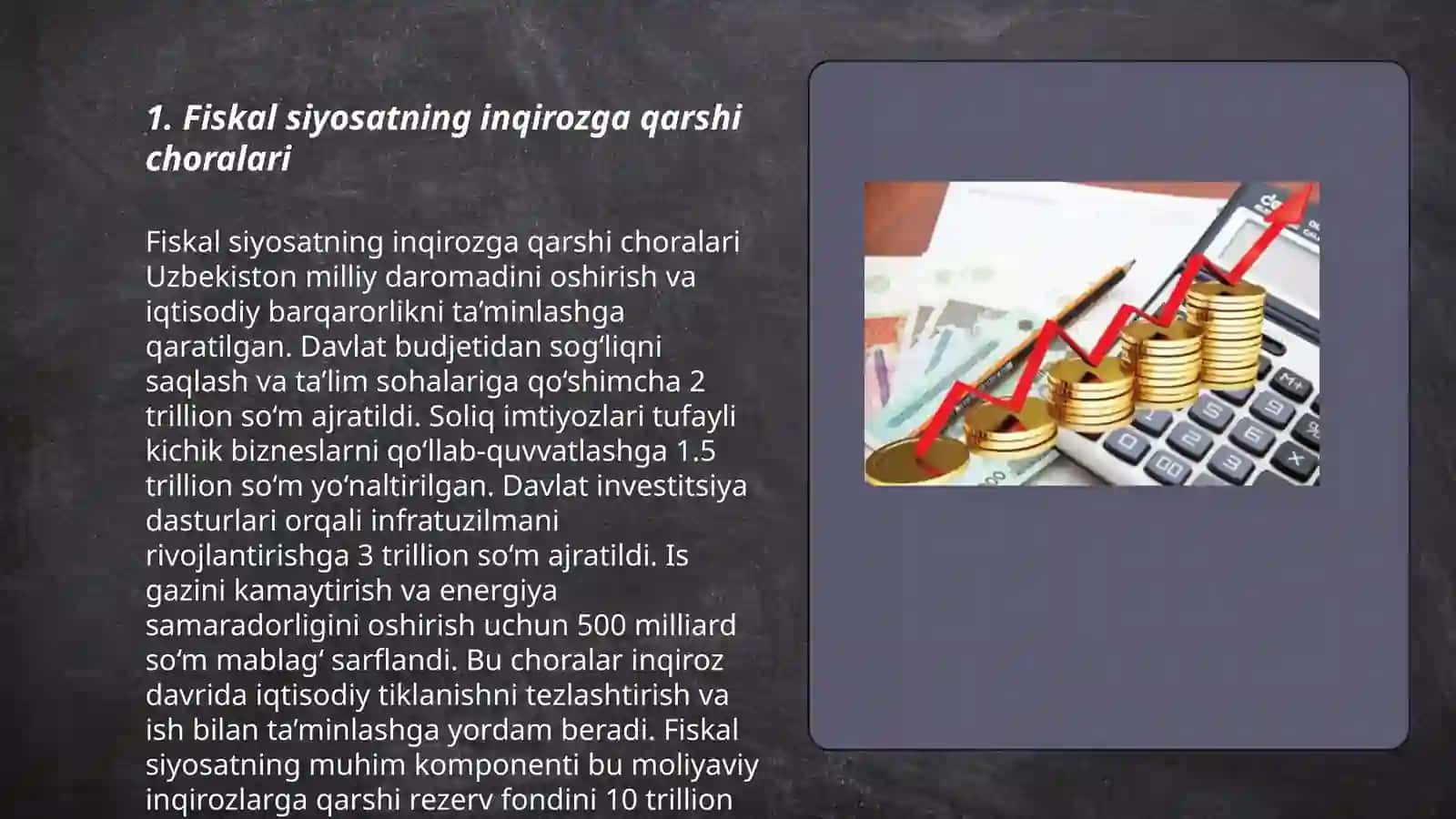 Fiskal va pul-kredit siyosatining inqirozga qarshi choralari va ularning oqibatlari 3