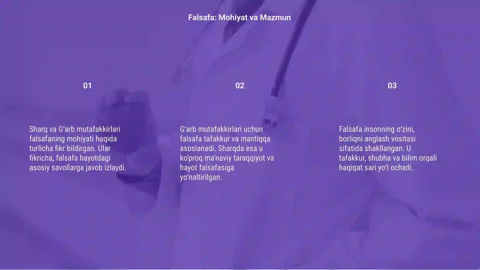 Falsafaning mohiyatiga oid sharq va gʻarb mutafakkirlari ta'riflari 3