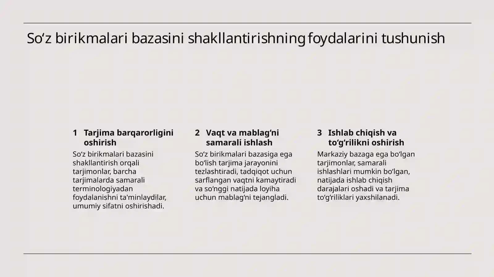 Wordfast ilovasi yordamida matnlarning so‘z birikmalari bazasini shakllantirish 3