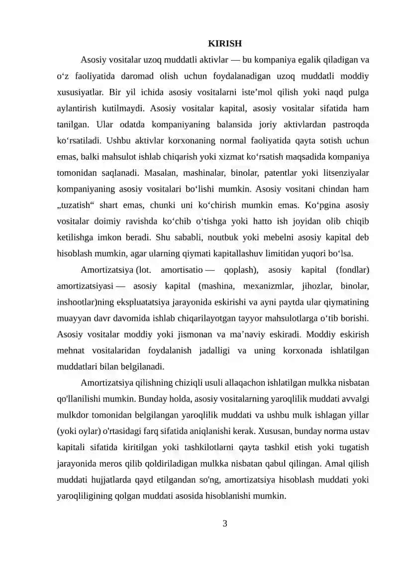 Banklarda asosiy vositalarga amortizatsiya hisoblash usullari va uning hisobi 3