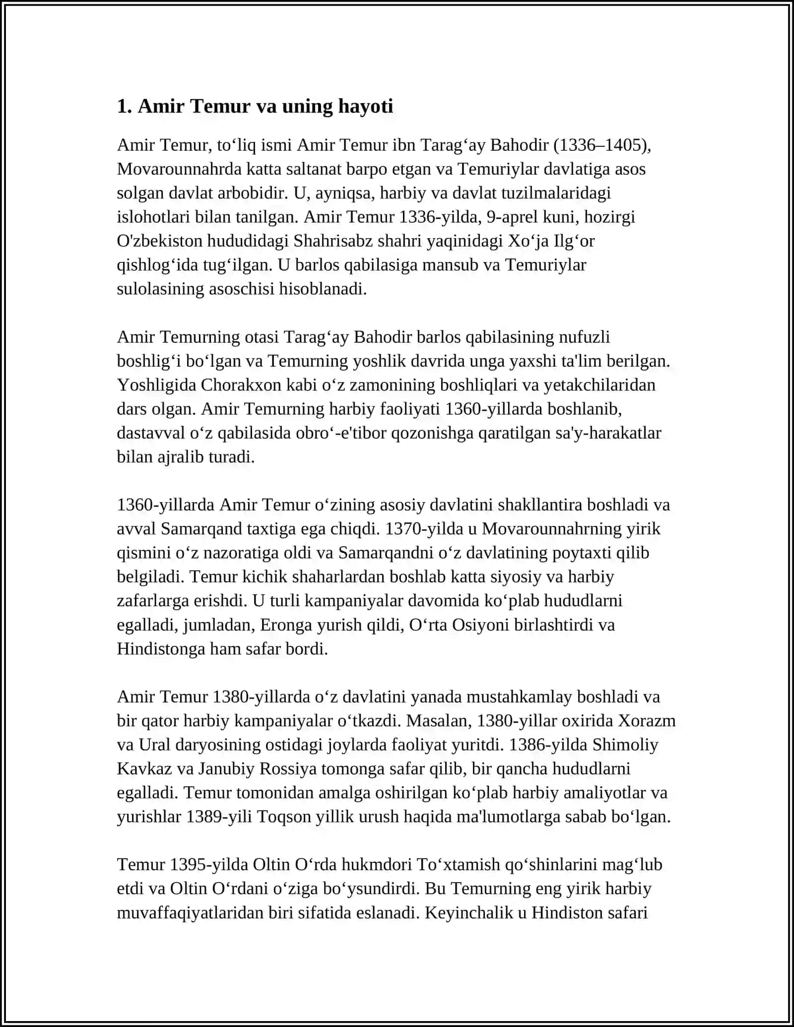 AMIR TEMUR BUYUK DAVLAT ARBOBI 3