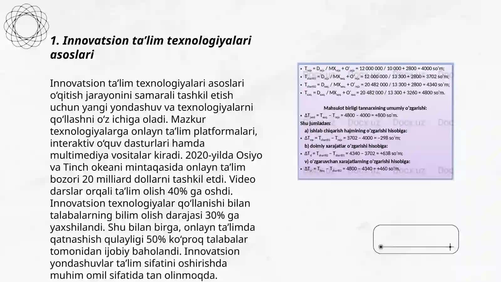 Innovatsion ta’lim texnologiyalari asosida integratsiyalashgan dars ishlanmalarini ishlab chiqish va tahlil qilish 3