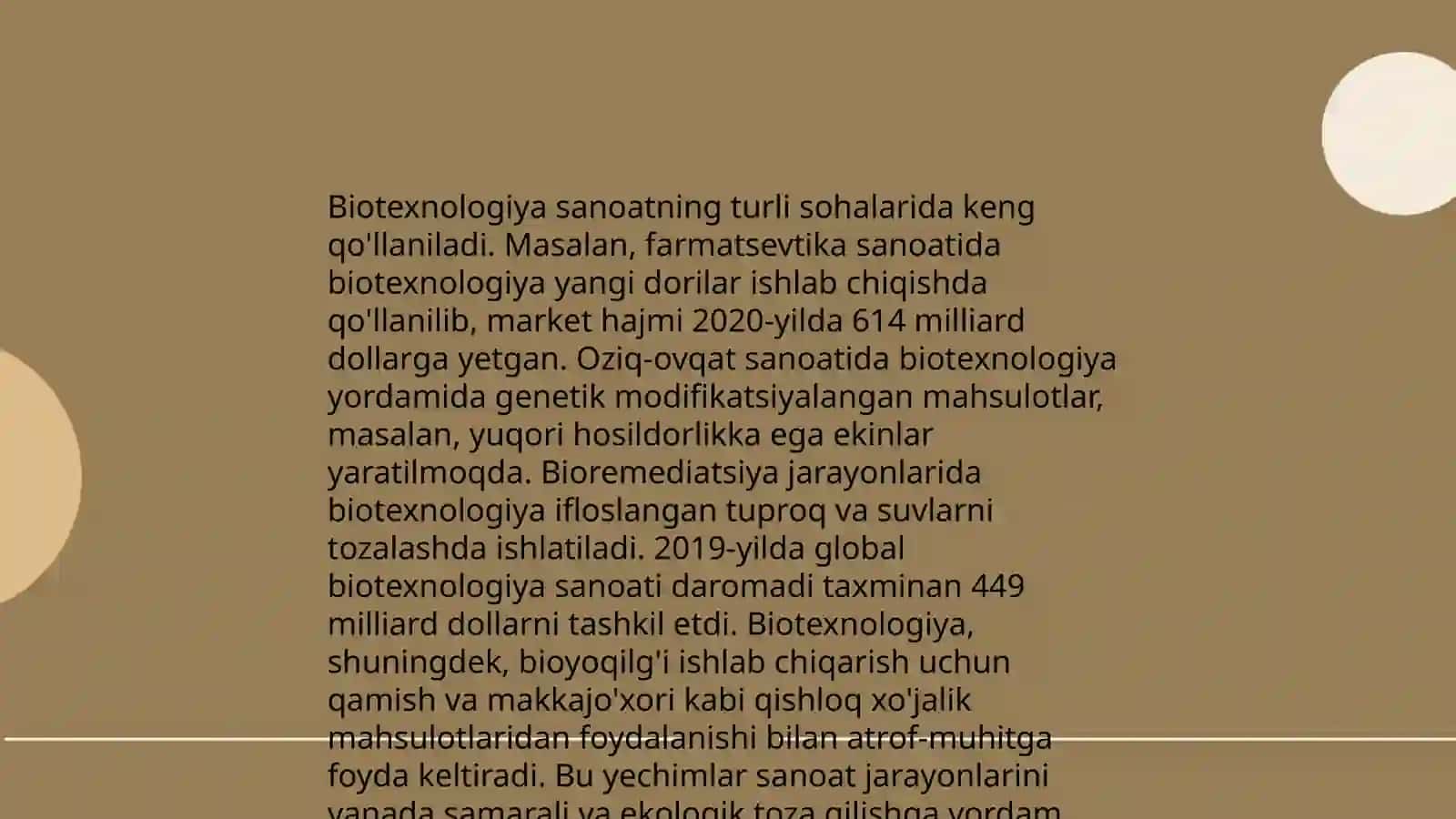 Biotexnologiyaning sanoatda qo'llanilishi 3