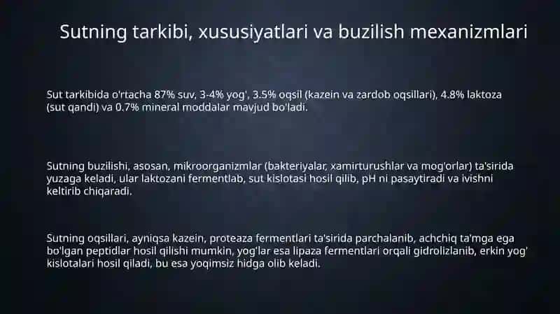 Sut mahsulotlarini saqlash va qayta ishlash fanini umumiyasoslari 3