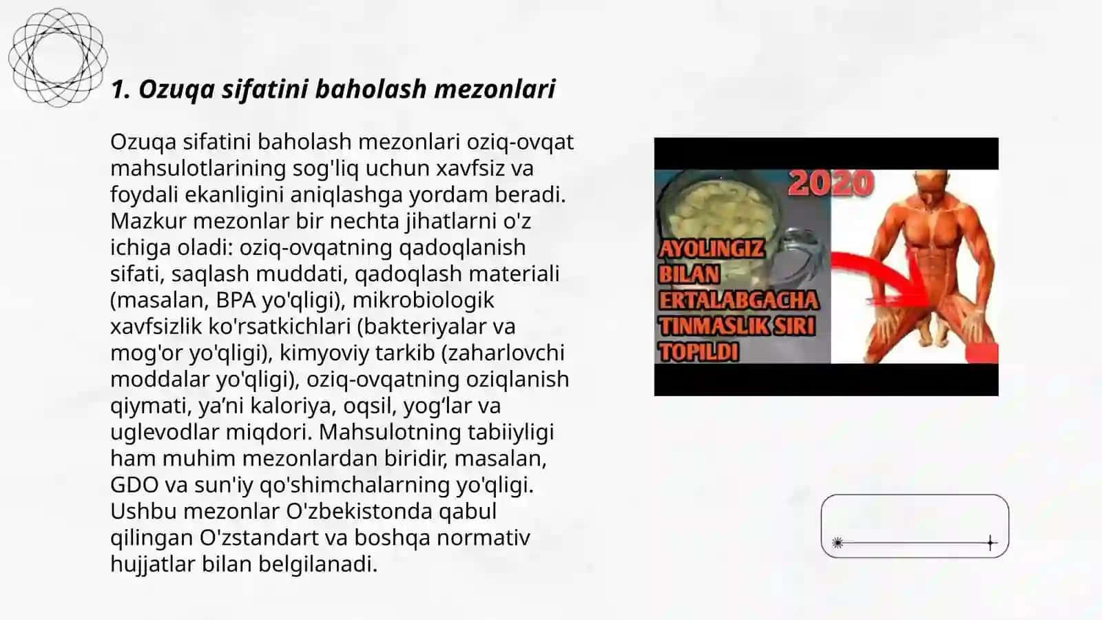 Ozuqa sifatini baholash mezonlari 3