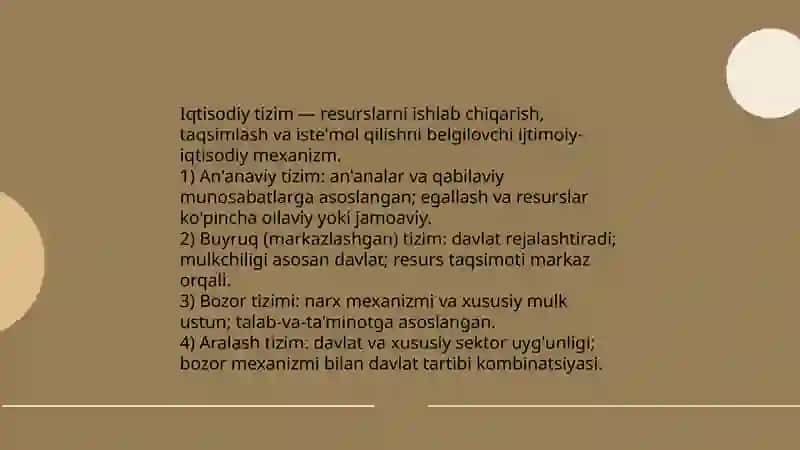 Iqtisodiy tizimlar va mulkchilik munosabatlari 3