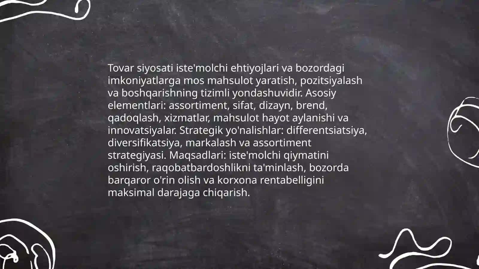 Korxona tovar va baho siyosatining tahlili 3