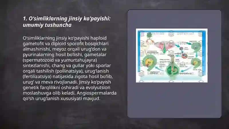 Oʻsimliklarning jinsiy koʻpayishi.Qoʻsh urugʻlanish 3