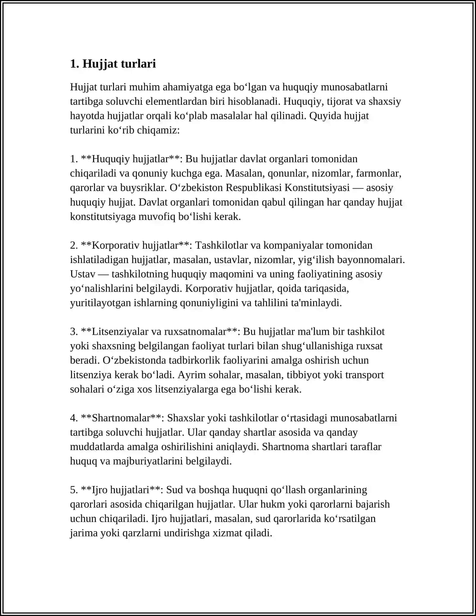 HUJJATLAR TURLARI VA ISH YURITISH ASOSLARI 3