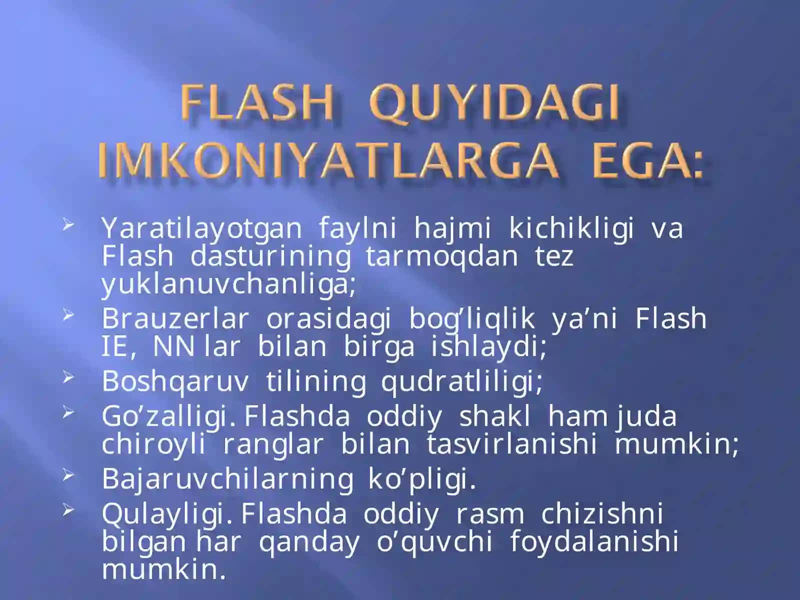 Flash dasturining imkoniyatlari 3