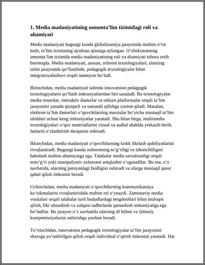 MEDIA MADANIYAT VA INNOVATSION PEDAGOGIK TEXNOLOGIYALAR 3
