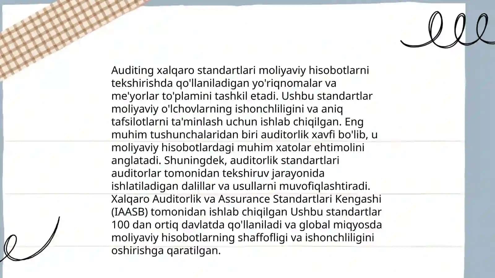 Auditing xalqaro standartlari asosida auditni tashkil etish 3