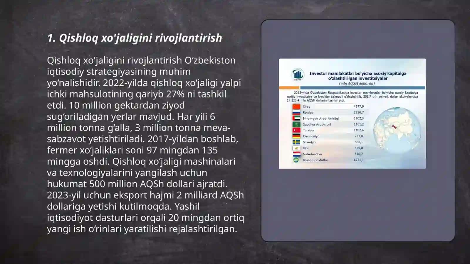 Qishloq xo'jaligini rivojlantirish 3