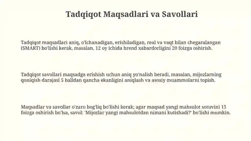 Marketing tadqiqotlarini tashkil etish 3