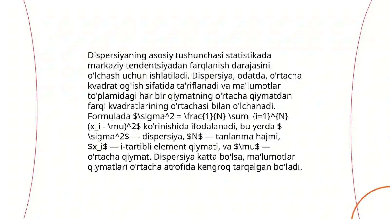Dispersiya.Dispersiyalar turlari 3