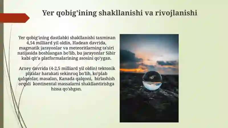 Yerning geoxronologiyasi va yerning tarixi 3