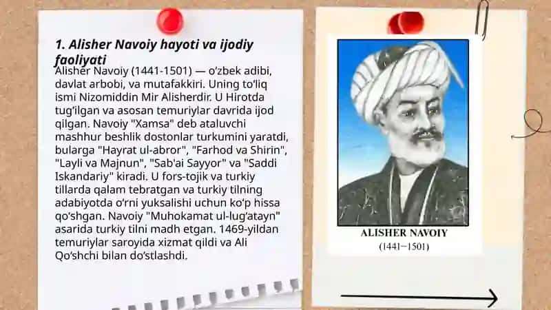 Alisher Navoiy - o'zbek adabiy tilining asoschisi 3