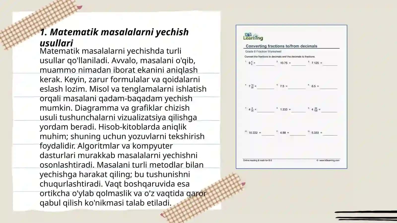 Matematik masalalarni yechish usullari 3