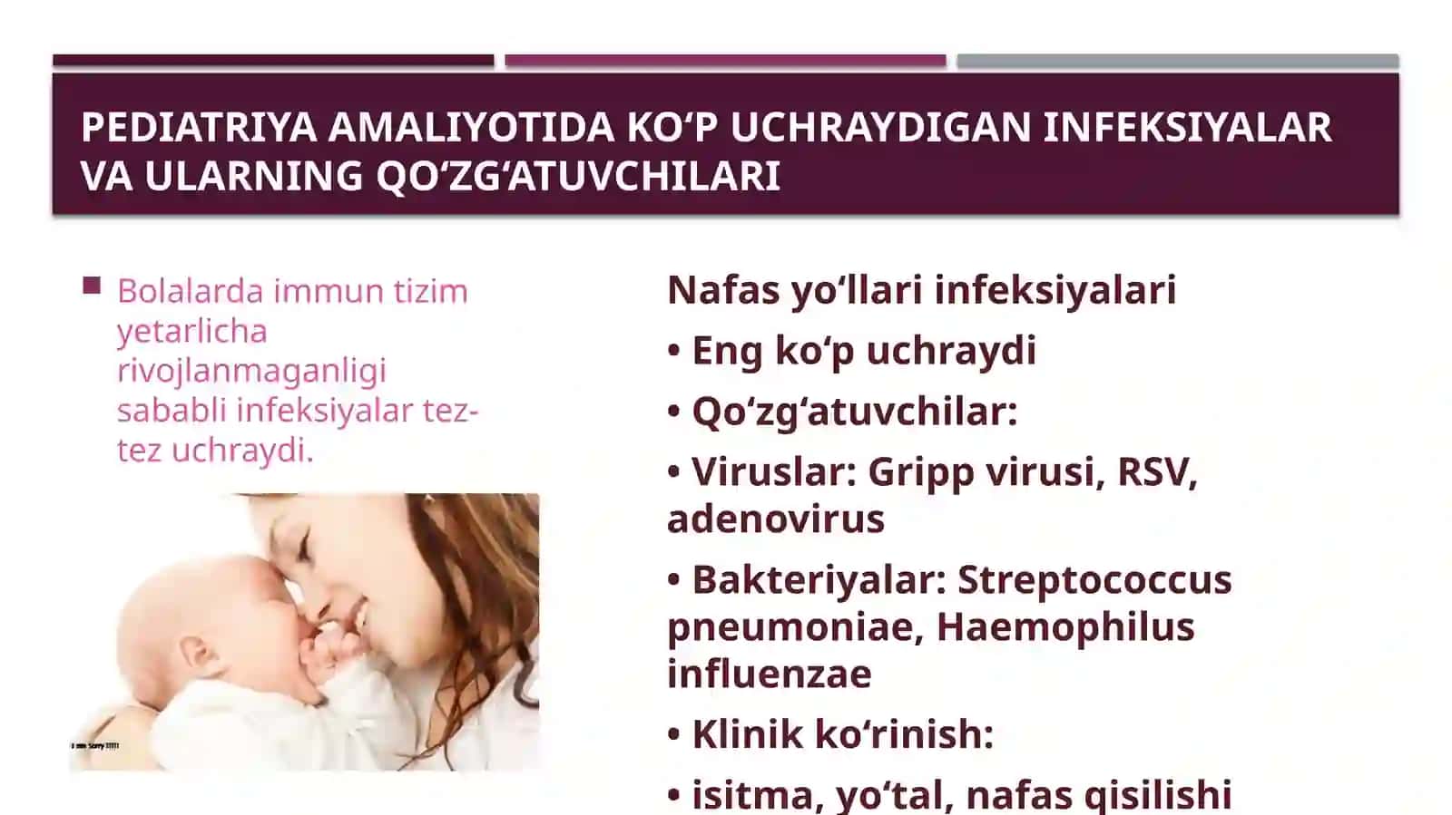 Pediatriya amaliyotida kop uchraydigan infeksiyalar qo’zg’atuvchilari patogenez labaraturiya tashhisi 3