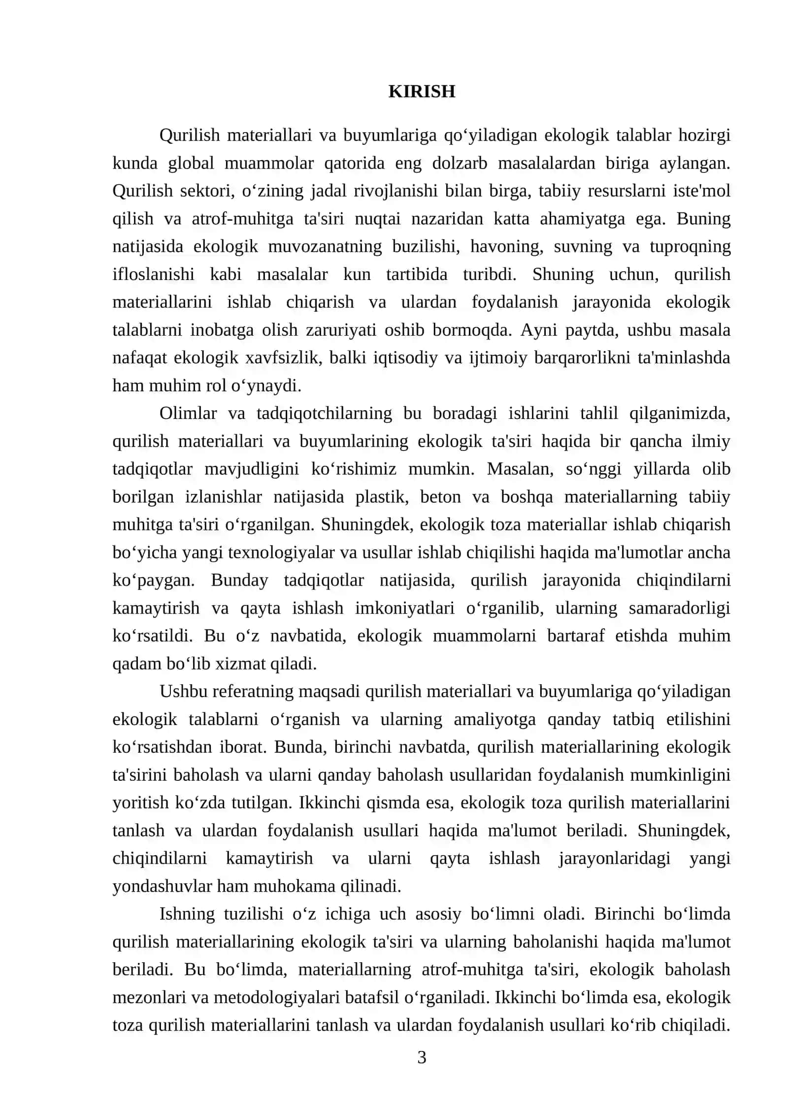Qurilish materiallari va buyumlariga ekolgik talablar 3