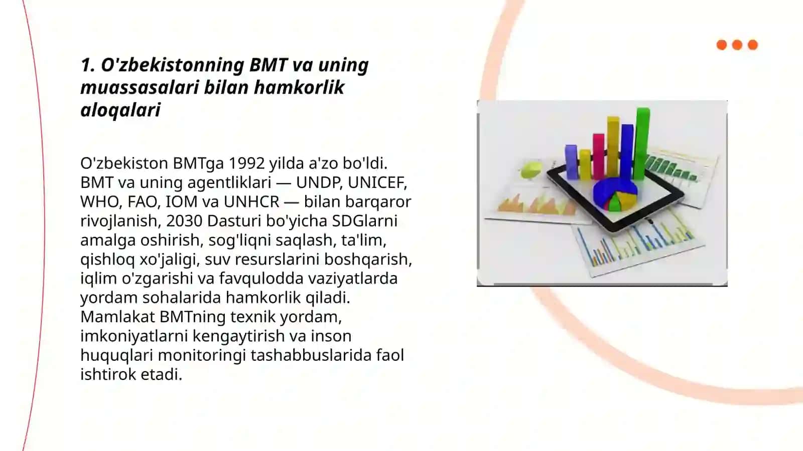 O'zbekiston xalqaro tashkelotlar bilan hamkorlik aloqalari 3