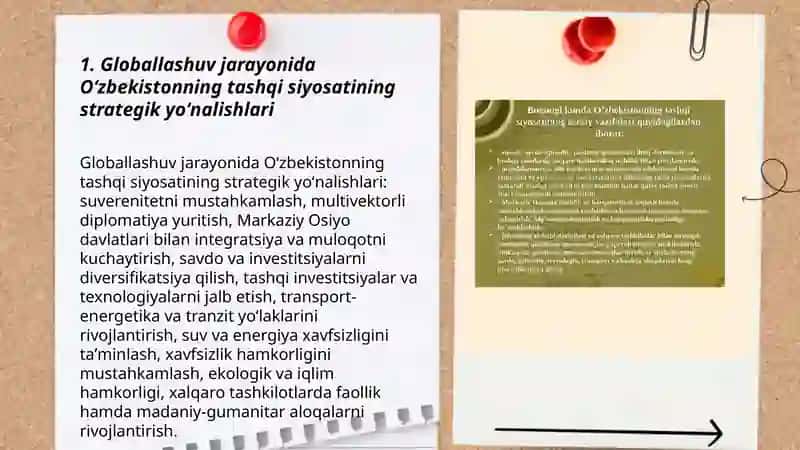 Globallashuv jarayonida Oʻzbekistonning tashqi siyosati 3