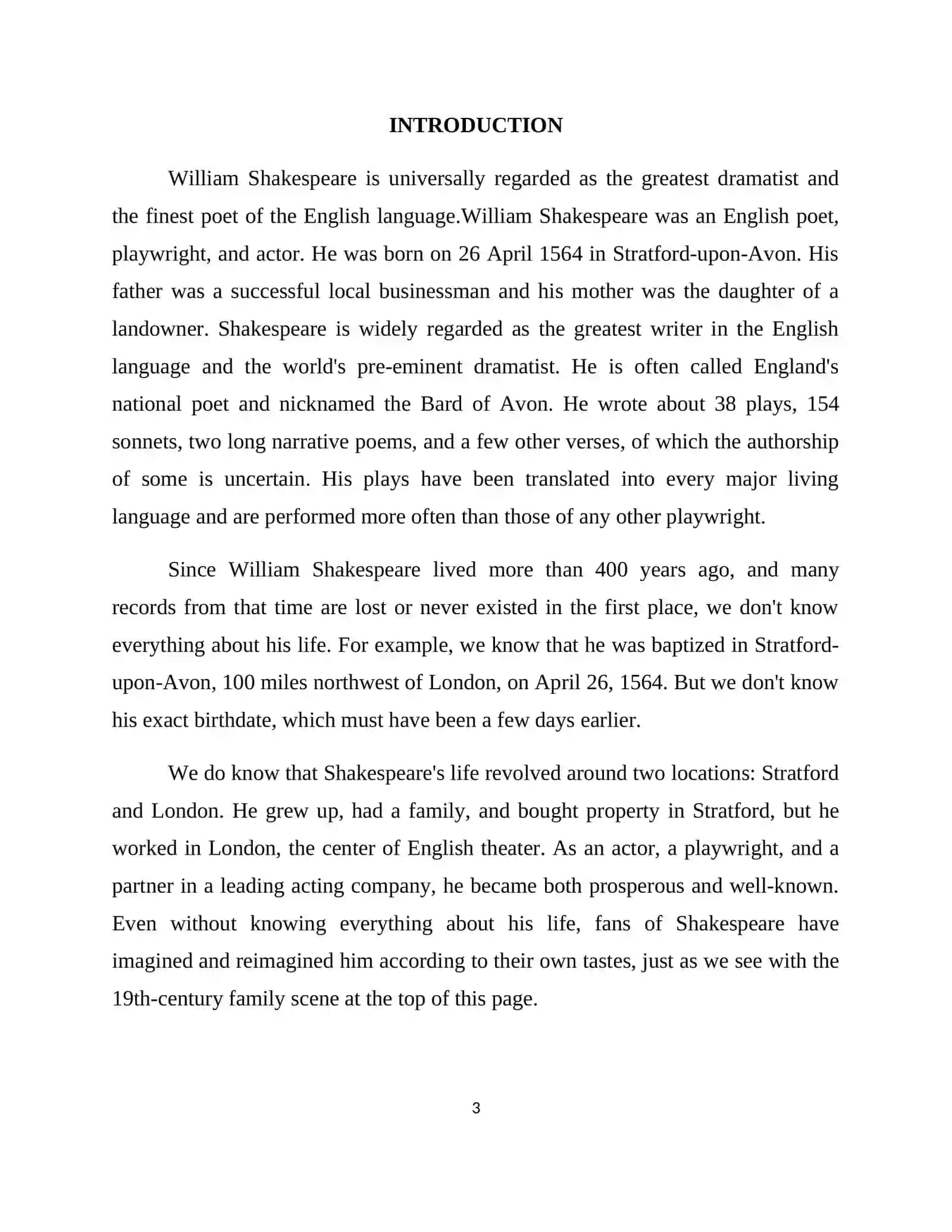 Shakespeare’s Sonnets Course Work 3