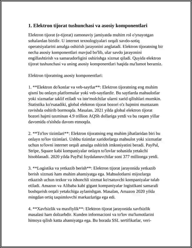 ELEKTRON TIJORAT TIZIMI VA UNING AFZALLIKLARI 3