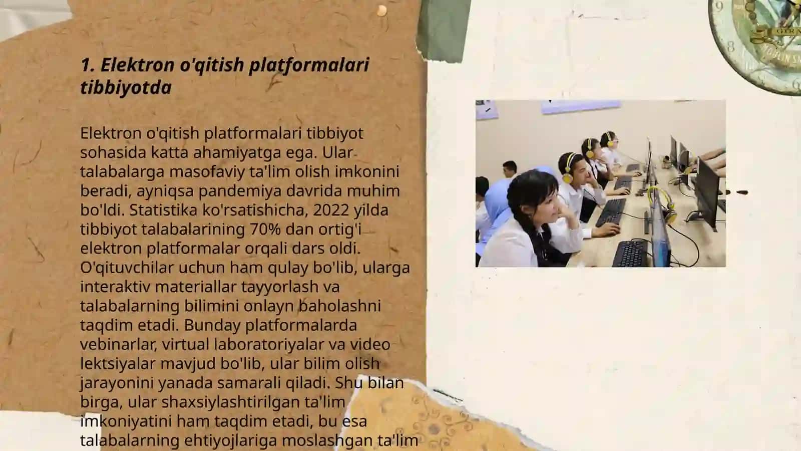 Tibbiyotda elektron va masofaviy o'qitish 3
