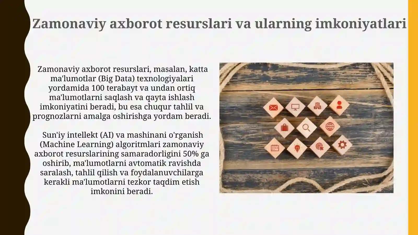 Axborot manbaini shakllantirish va rivojlantirish shart-sharoitlarivavositalari 3