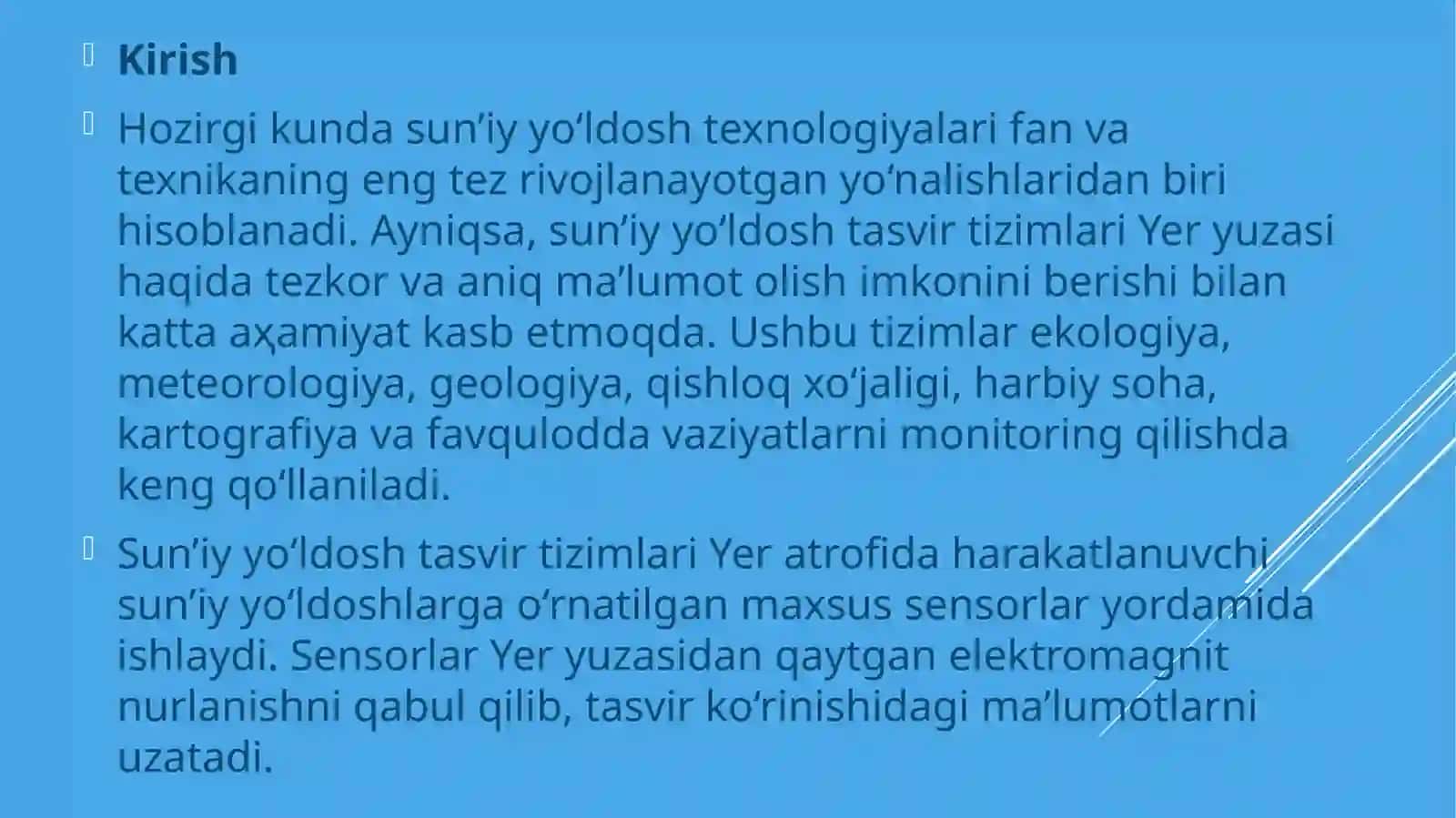Sun'iy yo'ldosh tasvir tizimlari haqida umumiy ma’lumot 3