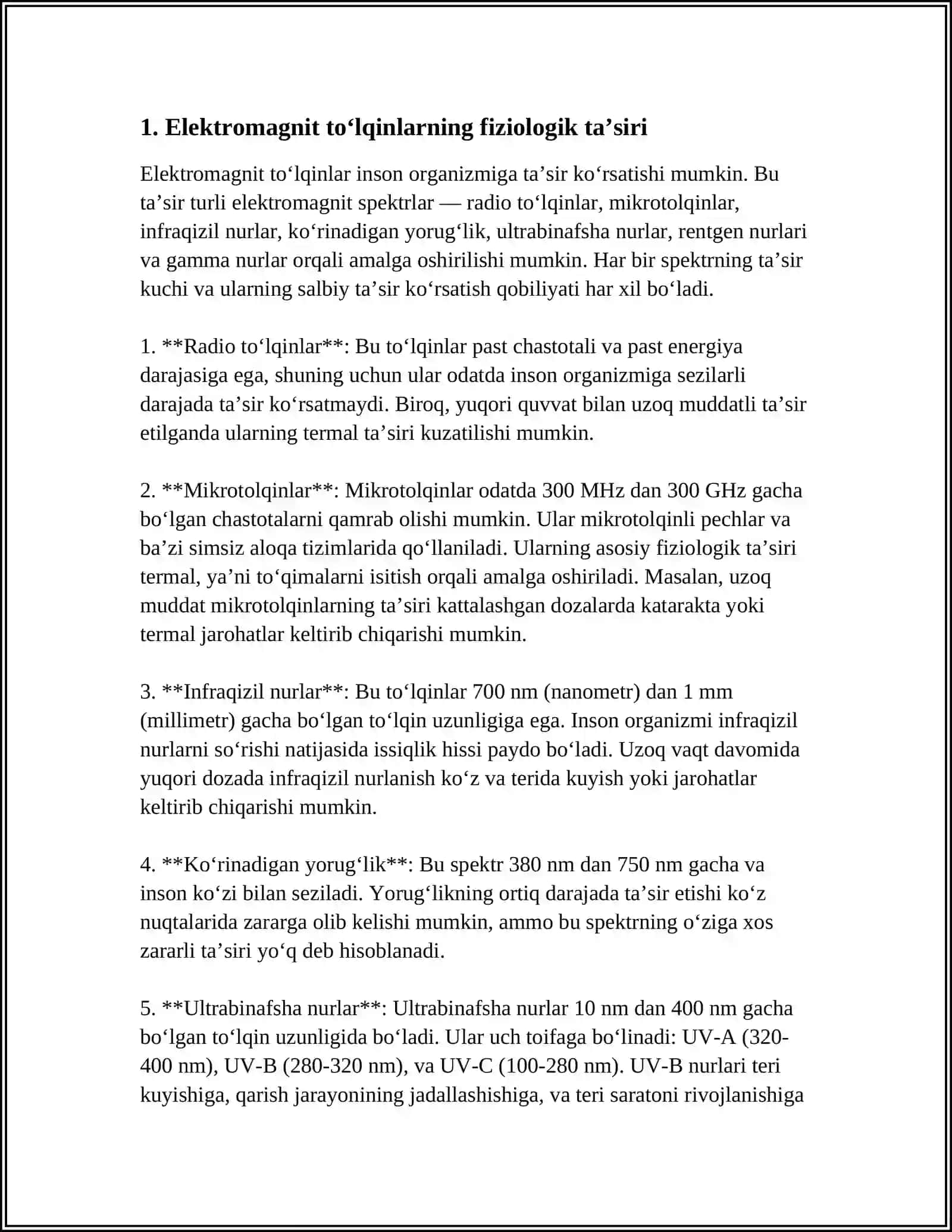 ELEKTROMAGNIT TO‘LQINLAR BILAN TA’SIR ETISH. MIKROTO‘LQINLI VA DETSIMETR TO‘LQINLI TERAPIYA 3