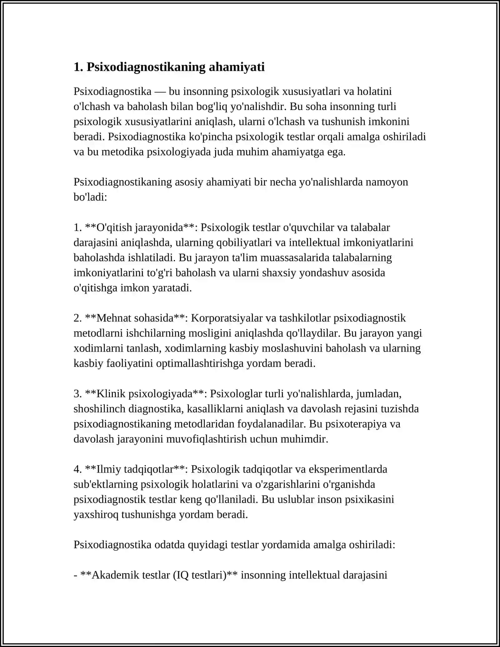 O‘zbekistonda Psixodiagnostikaning Tarixi hojiyev SHOHijahon 3