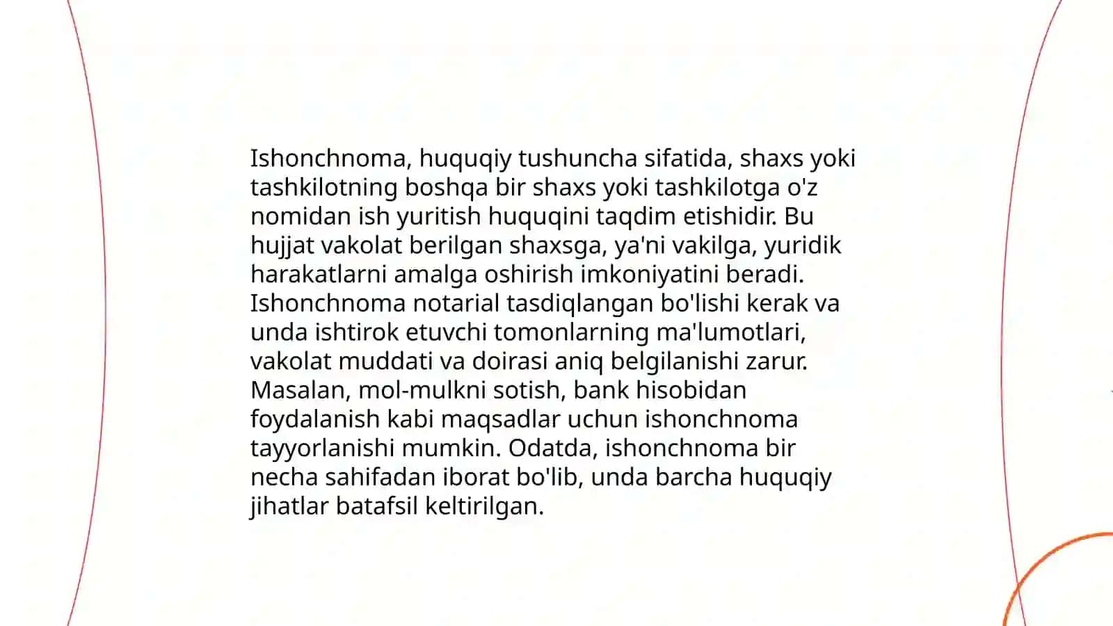 Ishonchnoma va uning turlari, zaruriy qismlari, Ma'lumotnoma 3