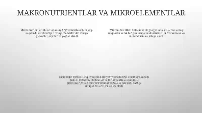 Oziq Ovqat Mahsulotlari Kimyoviy Tarkibi 3