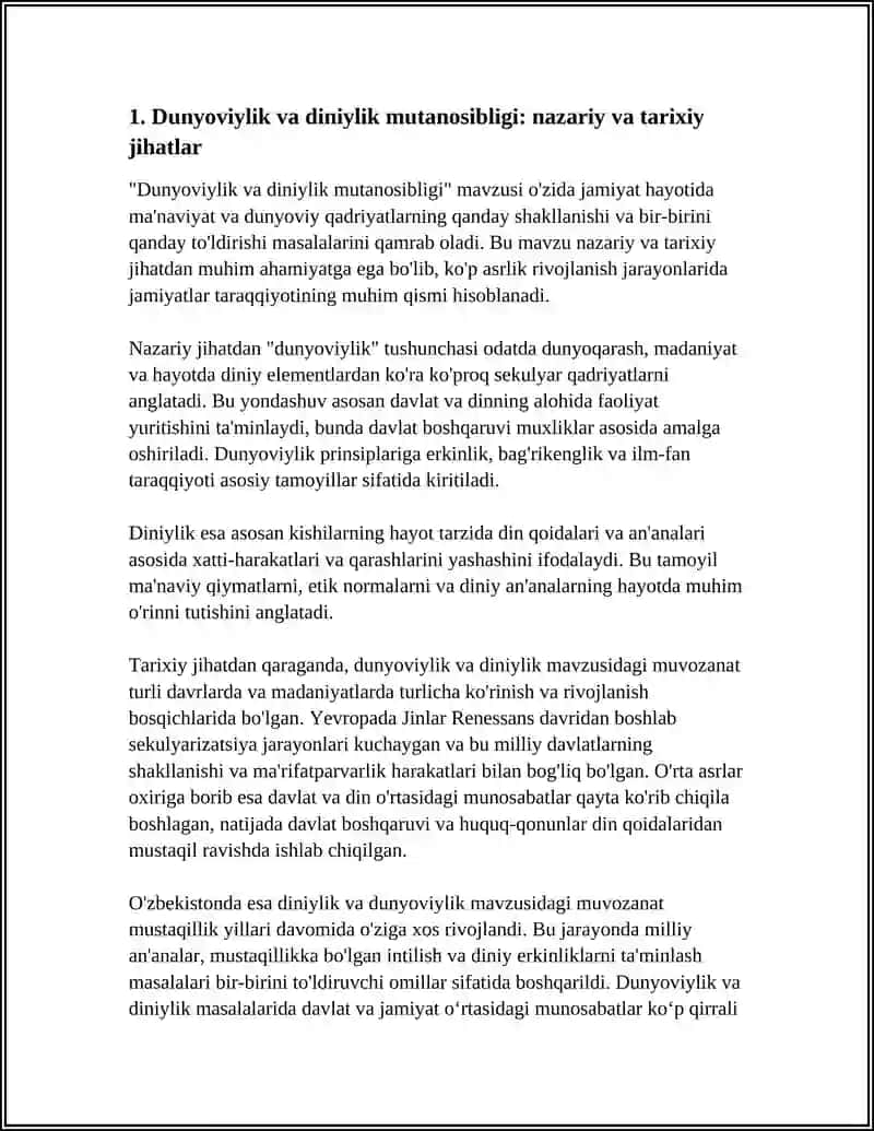 JAMIYAT HAYOTIDA DUNYOVIYLIK VA DINIYLIK MUTANOSIBLIK 3