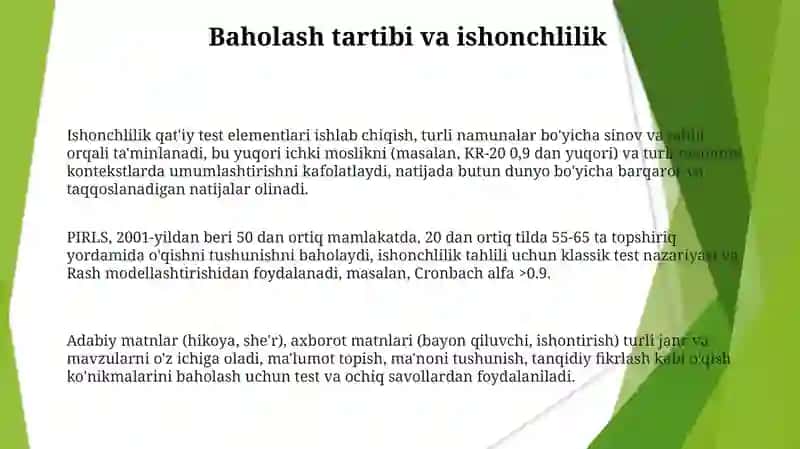 PIRLS xalqaro baholash dasturlari 3
