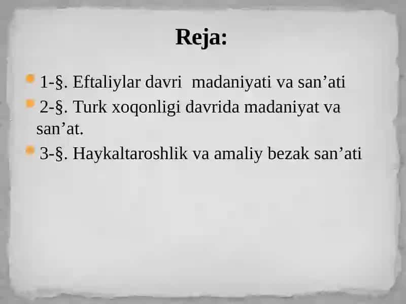 O‘zbekiston Madaniyati va San’ati Tarixi 3