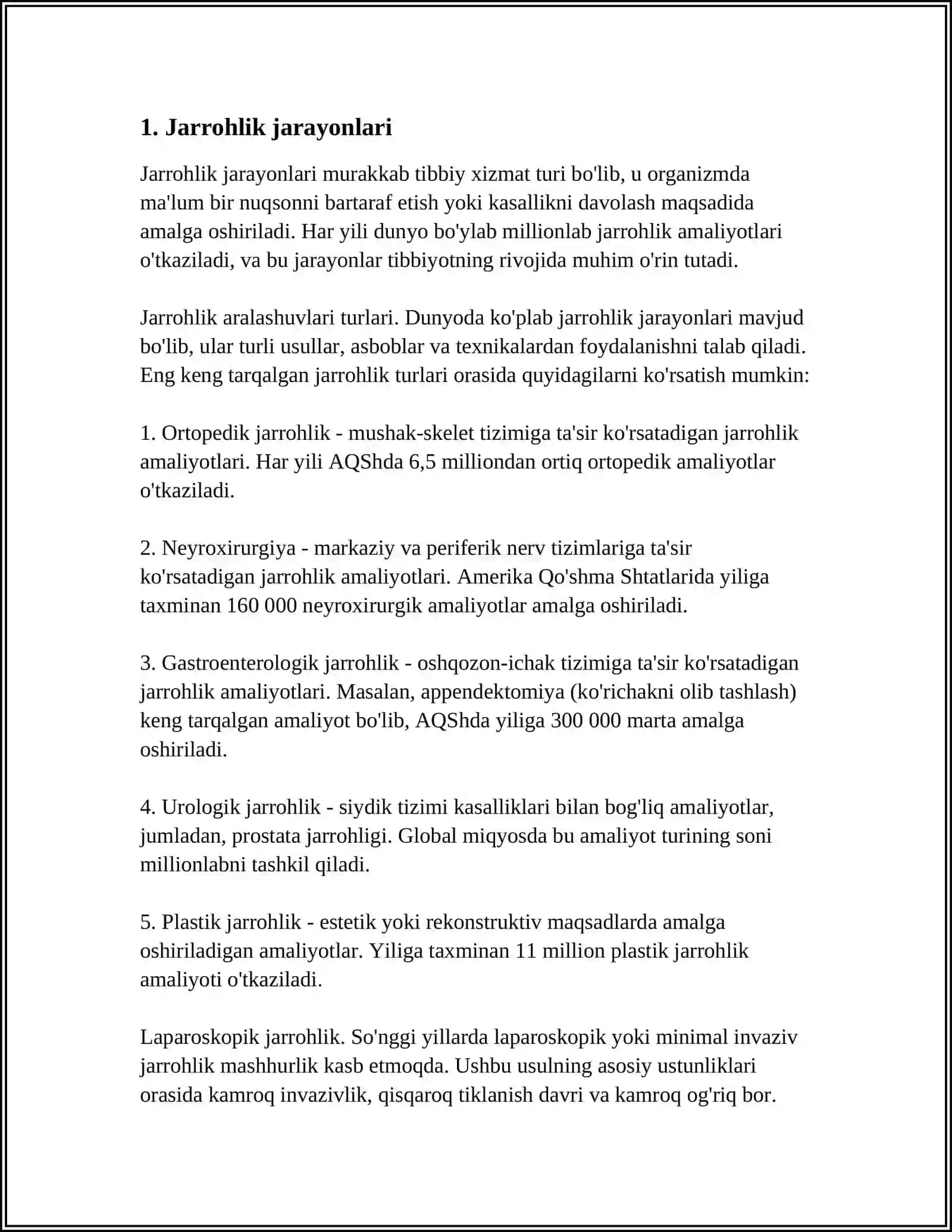 XIRURGIK STOMANI PARVARISH QILISH 3
