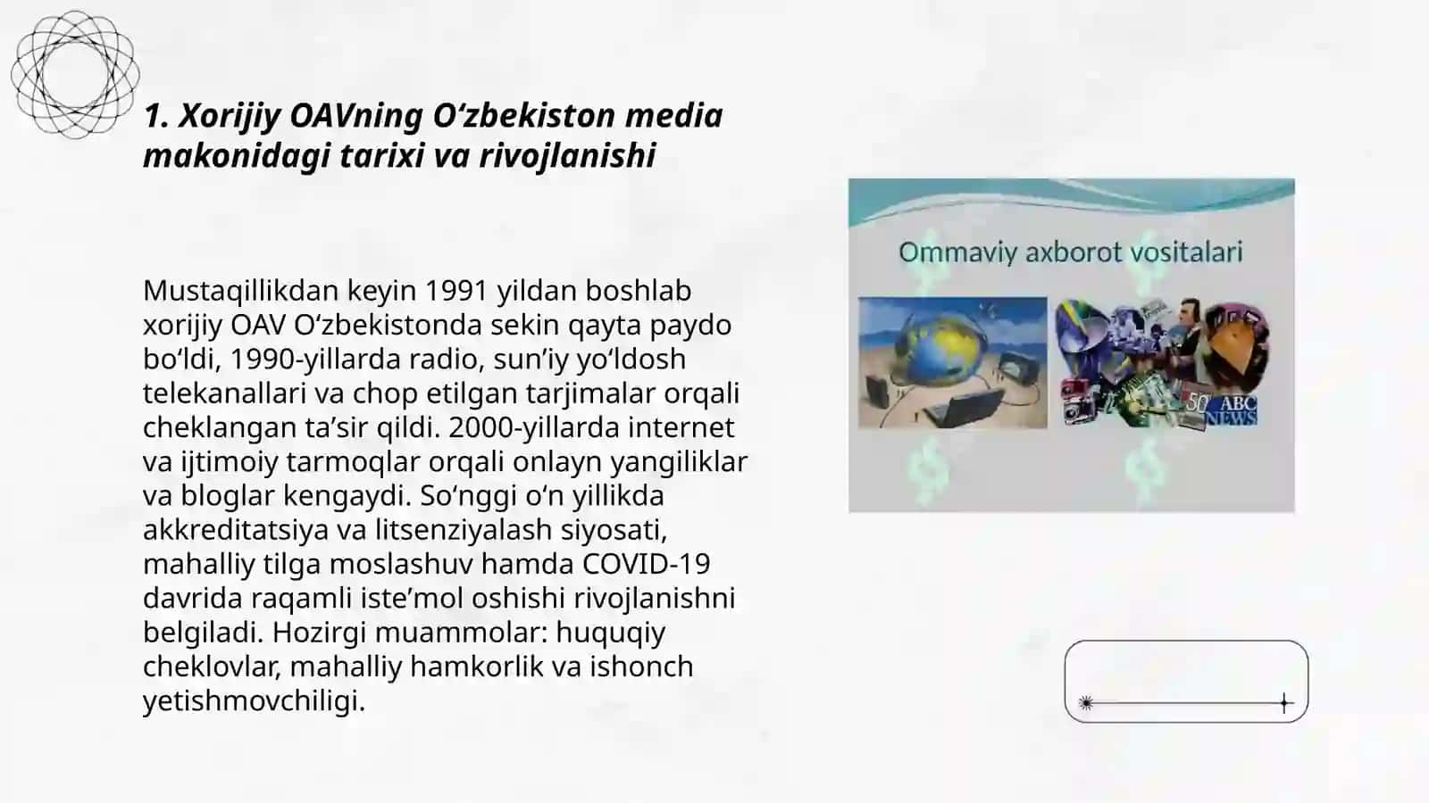 Xorijiy ommaviy axborot vositalarining media makondagi oʻrni 3