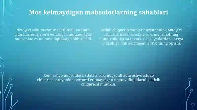 Ishlab Chiqarish Jarayonida Nomuvofiq Mahsulotni Boshqarish 3