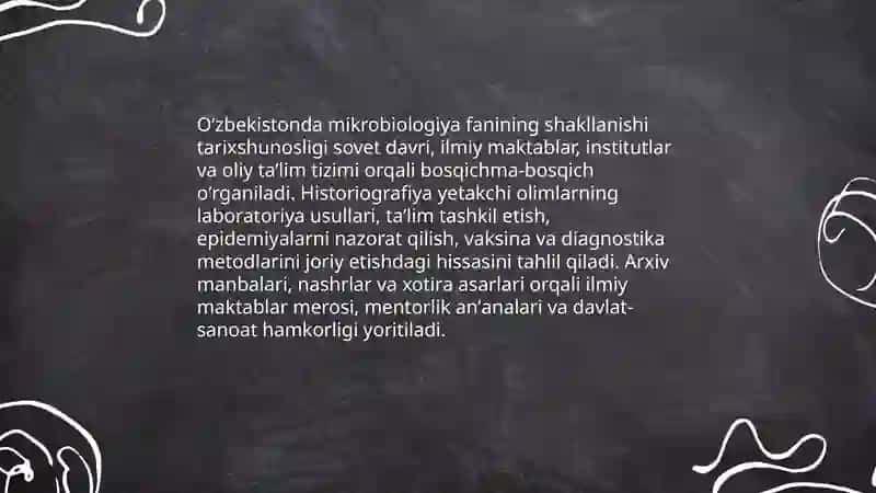 Oʻzbekistonda mikrobiologiya fanining shakllanishida yetakchi olimlarning roli va hissa historiografiyasi 3