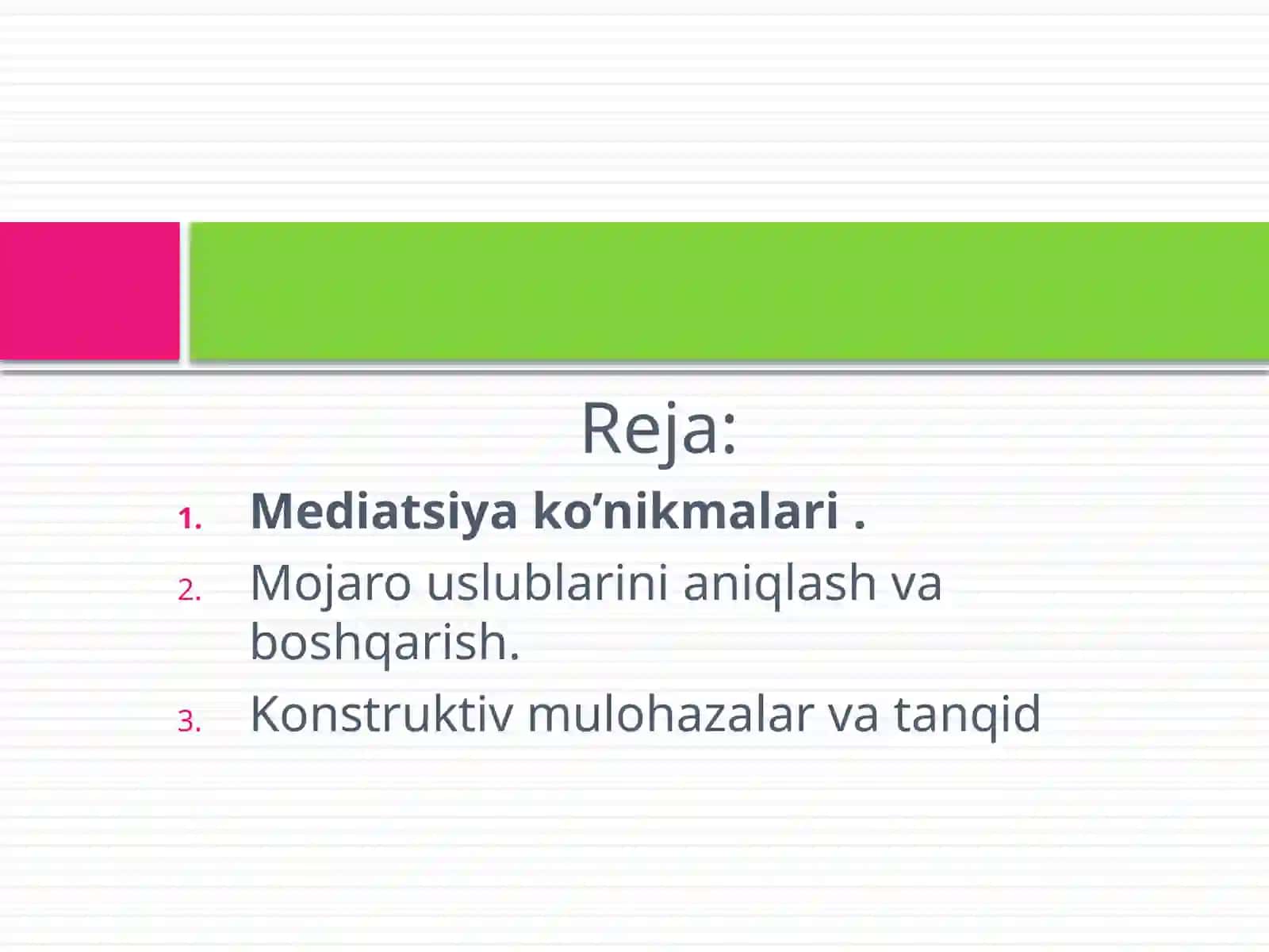 Nizolarni Hal Qilish 3
